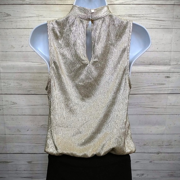 Express Golden Sleeveless Mock Neck Top | NWT - Picture 2 of 5